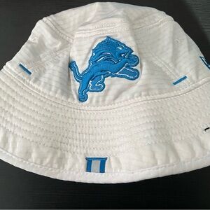 Detroit Lions White Bucket Hat